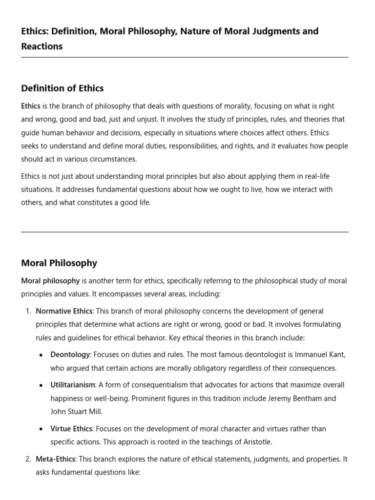 Ethics and Moral Philosophy: A Guide to the Questions That Shape How We Live
