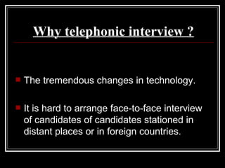 telephone interview